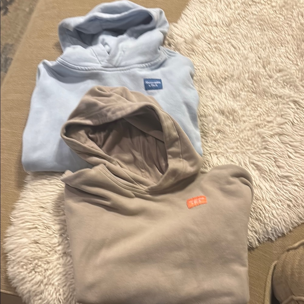 Abercrombie Boys Blue and Beige Hoodies
